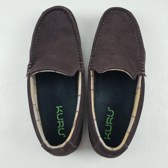 Kuru Loft Suede Moccasin Slipper Mens 12.5 Brown Slip On Rubber Sole House Shoe - Picture 9 of 12